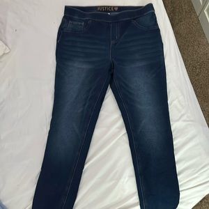3 pairs of girls Justice Jeans/leggings. Brand new washed but never worn.
